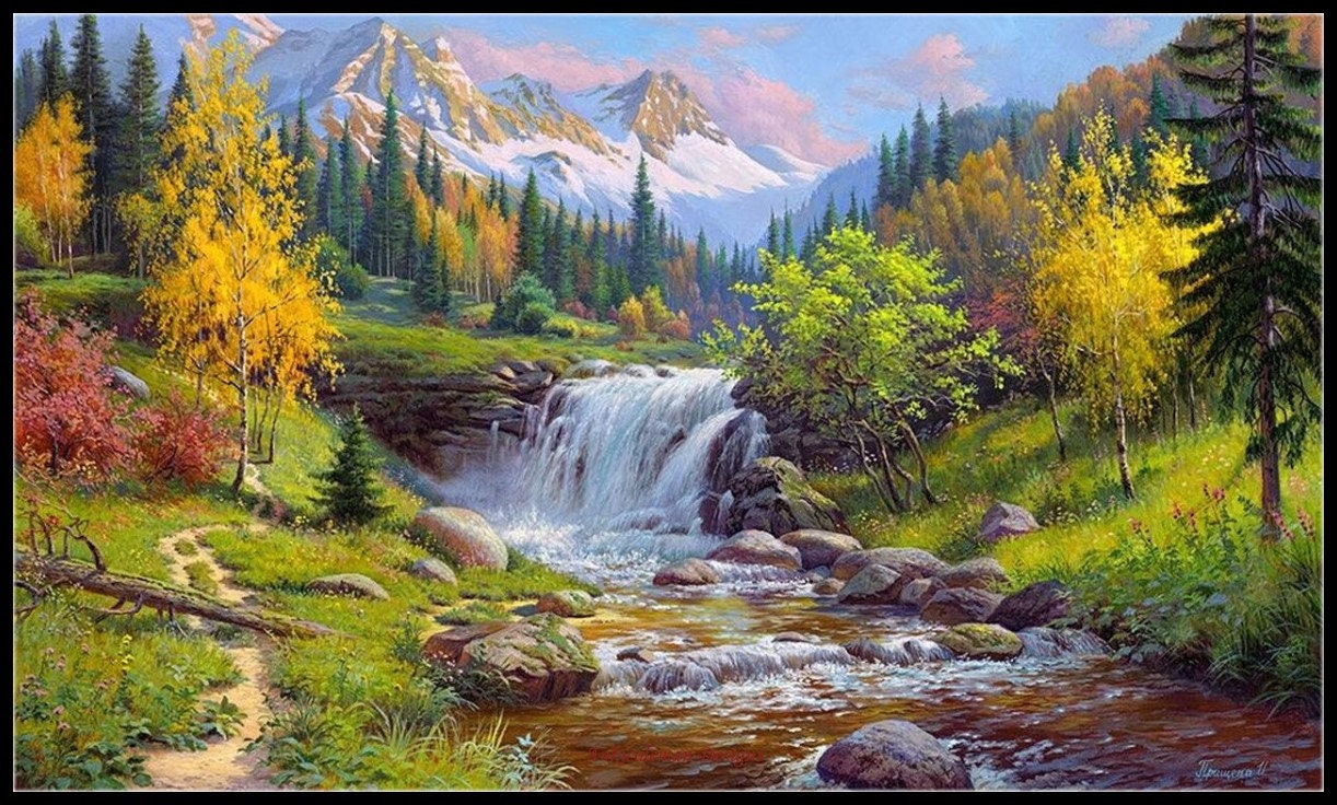 Mountain Creek Counted Cross Stitch Patterns Printable - Etsy