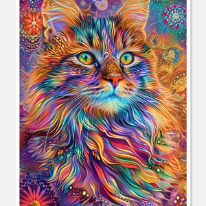 Abstract Cat 3 - Getelde kruissteekpatronen - Afdrukbare grafiek PDF-formaat Handwerken Borduren Ambachten DIY DMC-kleur