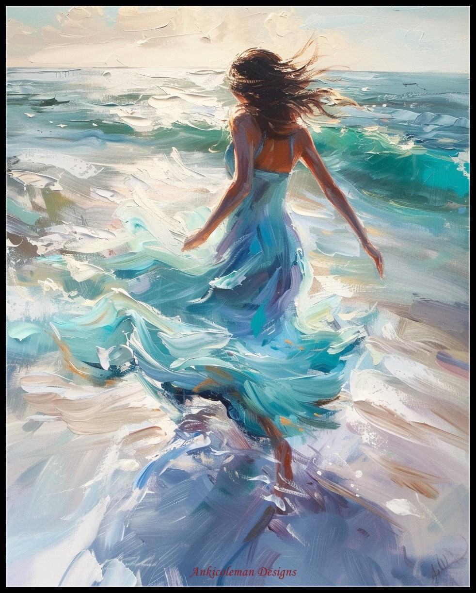 Ocean's Embrace - Getelde kruissteekpatronen - Afdrukbare grafiek PDF-formaat Handwerk Borduurambachten DIY DMC-kleur