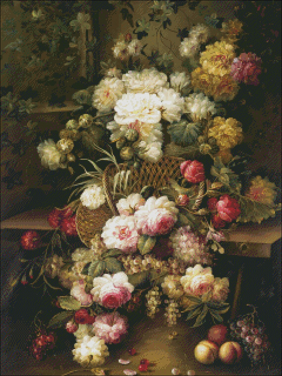 Bouquet of Flowers in a Vase - Counted Cross Stitch Patterns ...