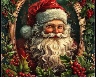 Vintage Santa Claus - Counted Cross Stitch Patterns - Printable Chart PDF Format Needlework Embroidery Crafts DIY DMC color