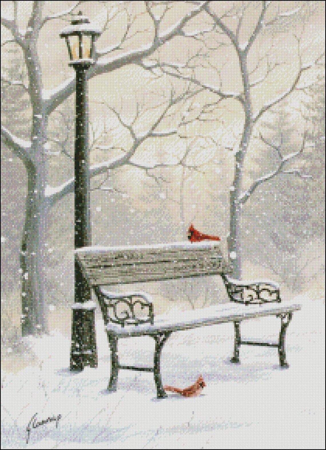 Northern Cardinal Counted Cross Stitch Patterns Printable - Etsy