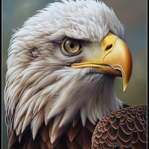 Porträt von Weißkopfseeadler - Kreuzstichmuster Zählmuster - druckbare Tabelle im PDF-Format Handstickerei Basteln DIY DMC color