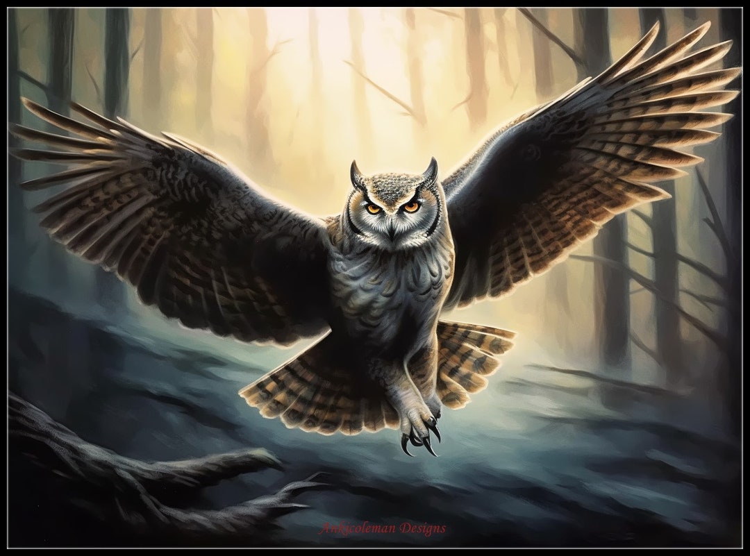 Flying Owl Counted Cross Stitch Patterns Printable Chart PDF Format ...