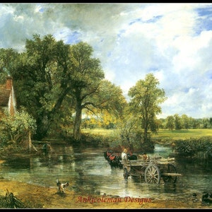 The Hay Wain - Getelde kruissteekpatronen - Afdrukbare grafiek PDF-formaat Handwerk Borduurambachten DIY DMC-kleur