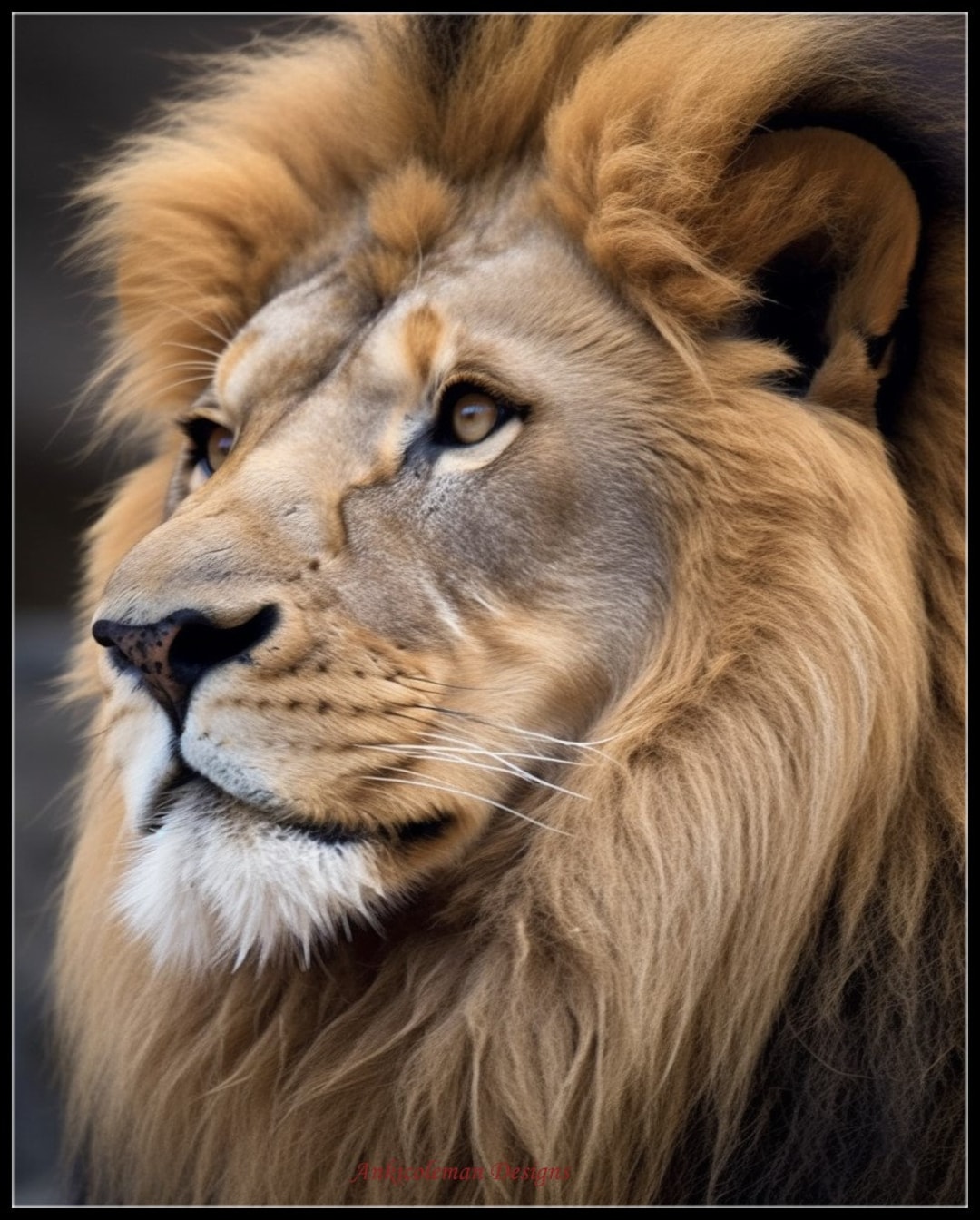 Portrait of a Lion 2 - Counted Cross Stitch Patterns - Printable Chart ...
