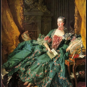 Retrato de Marquise De Pompadour - Patrones de punto de cruz contados - Gráfico imprimible Formato PDF Costura Bordado Manualidades DIY