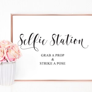 Selfie Station Sign | Wedding Sign, Photo Booth, Photobooth Sign, Selfie Station, Selfie Station Sign, Photo Booth Props, Printable Sign