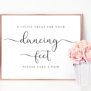 Dancing Shoes Dancing Feet, Wedding Signs, Wedding Dancing, Wedding Printables, Flip Flops Sign, Wedding Sign, Dancing Sign, Digital PDF image 1