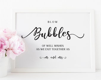 Wedding Bubbles | Wedding Bubbles Sign, Well Wishes, Bubbles Sign, Bubbles Send Off,  Blow Bubbles Sign, Bubbles Send Off Sign, Wedding Sign