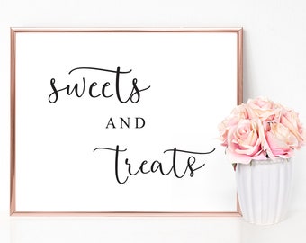 Sweet Treats Sign | Dessert Table Sign, Wedding Sign, Candy Bar Sign, Sweet Treats, Take a Treat Sign, Wedding Signage, Wedding Signs, PDF
