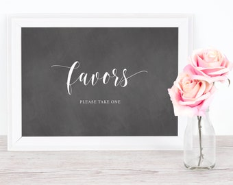 Favors Sign | Chalkboard Wedding, Wedding Sign, Wedding Favors, Wedding Favors Sign, Printable, Wedding Favor Sign, Favors Please Take One