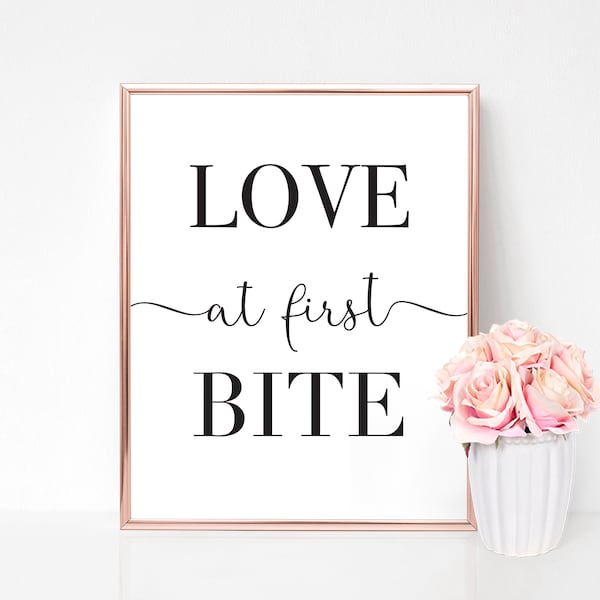 Love At First Bite Sign | Wedding Sign, Love At First, Dessert Table Sign, Love At First Bite, Dessert Sign, Sweets Table, Cupcake Table