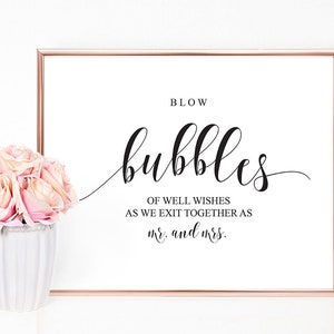 Wedding Bubbles | Well Wishes, Bubbles Sign, Bubbles Send Off, Wedding Bubbles Sign, Blow Bubbles Sign, Bubbles Send Off Sign, Wedding Sign