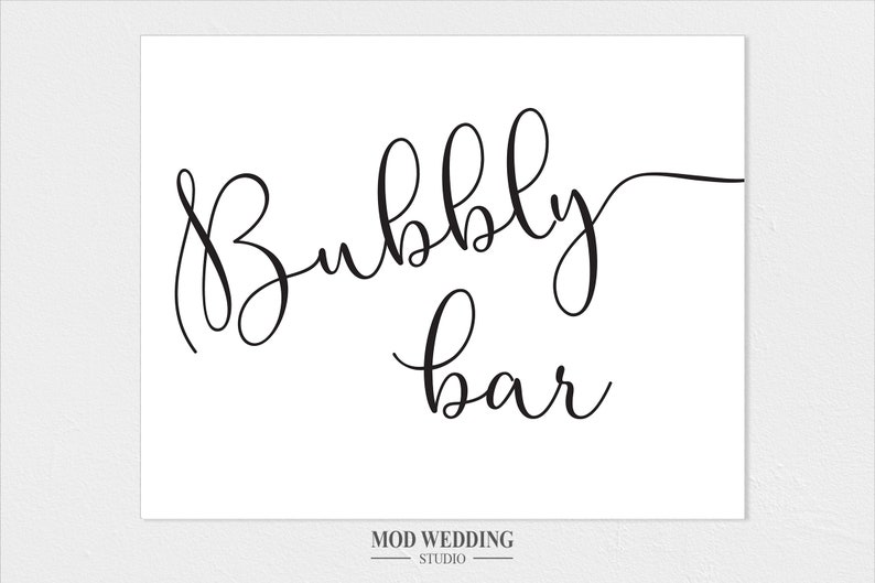 Bubbly Bar Sign Mimosa Bar Sign, Wedding Sign, Bubbly Bar, Bubbly Bar ...