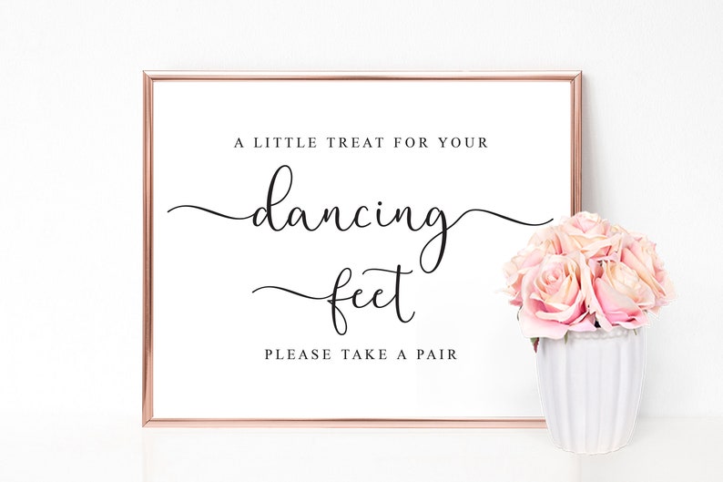 Dancing Shoes Dancing Feet, Wedding Signs, Wedding Dancing, Wedding Printables, Flip Flops Sign, Wedding Sign, Dancing Sign, Digital PDF image 1