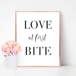 Love At First Bite Sign | Wedding Sign, Love At First Bite, Love At First, Dessert Table Sign, Dessert Sign, Sweets Table, Cupcake Table
