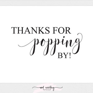 Thanks for Popping by Sign Printable Sign Baby Shower - Etsy