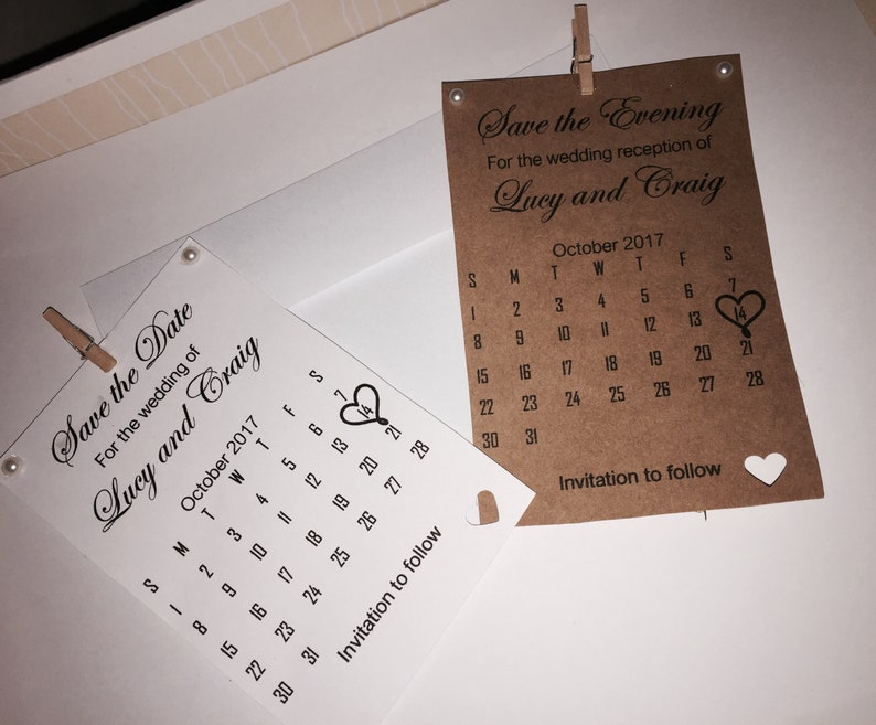 10x personalised wedding save the date cards