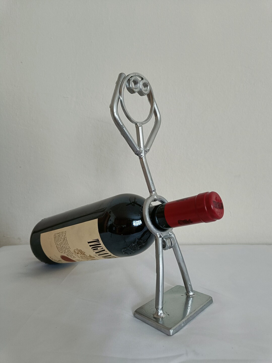 Metal Wine Bottle Holder Whimsical Man Sculpture Unique Bar Decor Fun Gift for Wine Lovers Etsy Australia