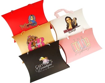 Custom Hair packaging Pillow Paper Bags, Wigs packaging bags With handles pillow packing box, Jewelry Underwear Scarf Pillow Packaging box