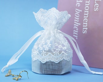50PC Organza Wedding Party Favor Decoration Gift Candy Sheer Bags Pouches White 50PC Organza Wedding Party Favor Decoration Gift Candy Sheer Bags Pouches White