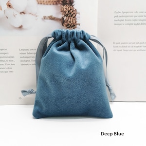 10 Colors Silky Velvet Jewelry Pouch,Drawstring Pocket Purse,Blue Pink Green Small Gift Bag for Cosmetic Sample Lipsticks Earrings Necklace