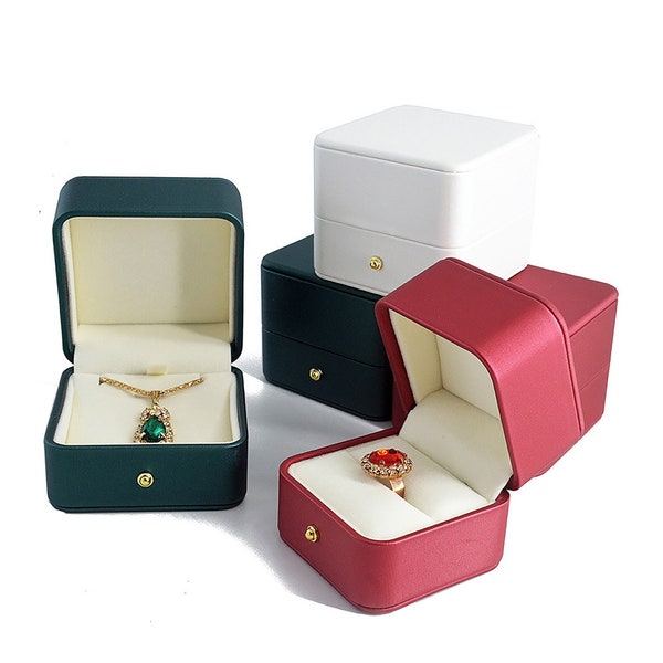 Luxury Jewelry Gift Box, Jewelry Display box, White Ring Box, Green Jewelry Box, Red Necklace Box, Ring Storage Box, Proposal Ring Box