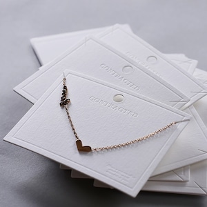 500pcs Custom Necklace Display Cards, Personalized Jewelry Cards, 6x8cm White Jewelry Cards,Bracelet Packaging Cards,Jewelry Packaging cards