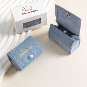 Sacchetto per anello personalizzato, sacchetto per anello in velluto con bottone, porta anello in velluto, scatola per anello, sacchetto protettivo per anello da viaggio, sacchetti per gioielli con logo personalizzato