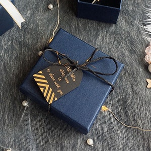 Navy Blue Gift box,Jewelry Paper box, Craft Gift Box,Jewelry packaging,Watch box,Deep blue Jewelry Packing box,Package bag, Gift bag image 1