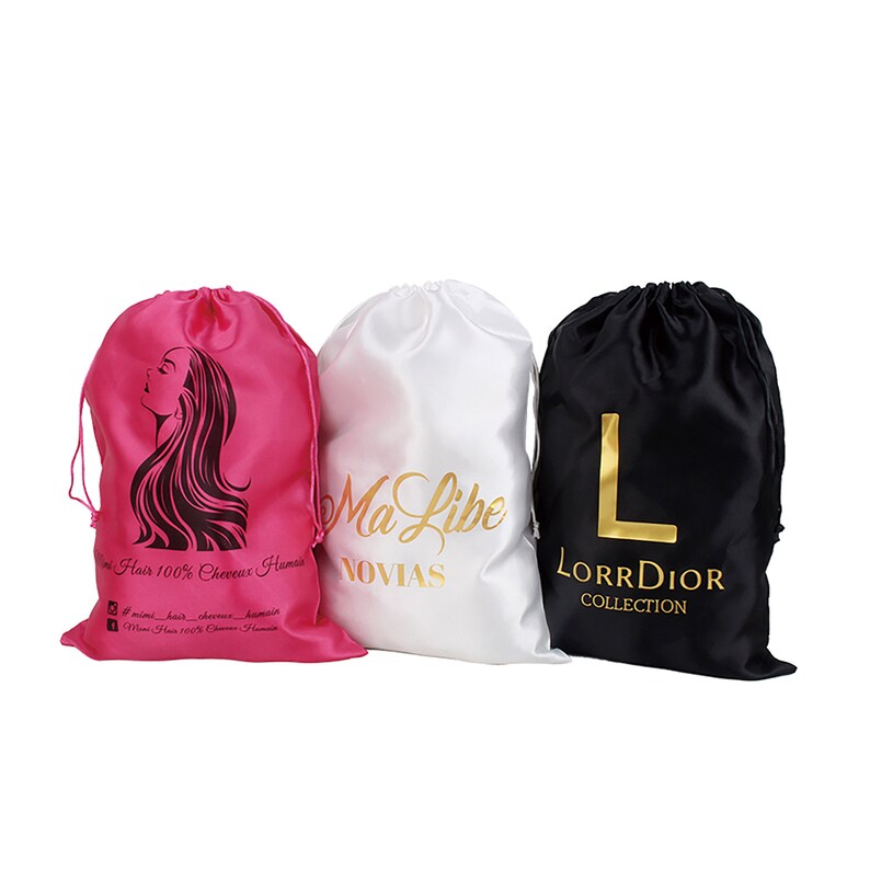 Drawstring Satin bags for wigs packaging wig bags drawstring Etsy