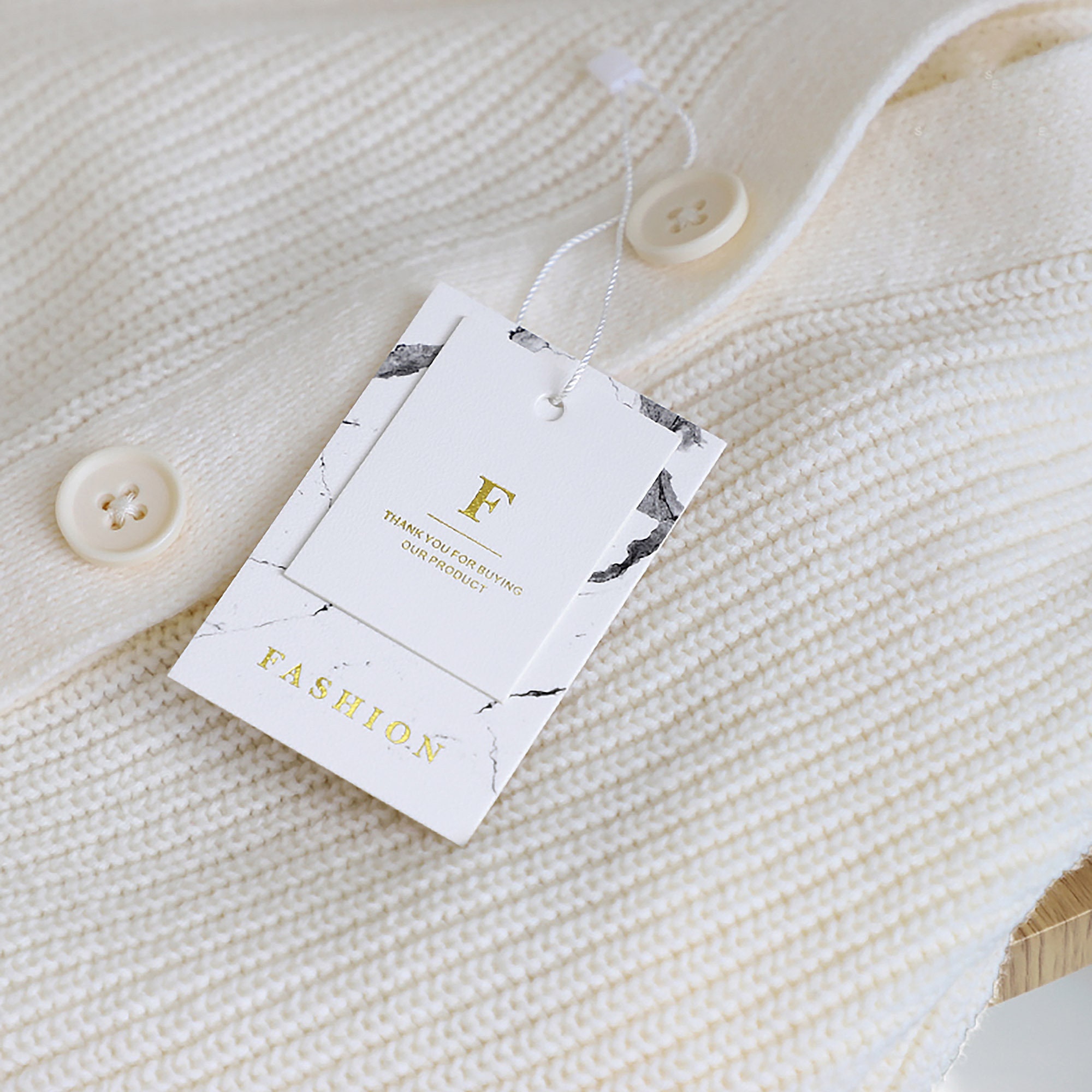 100 Custom Clothing Hang Tag With String Craft Paper Gold Etsy