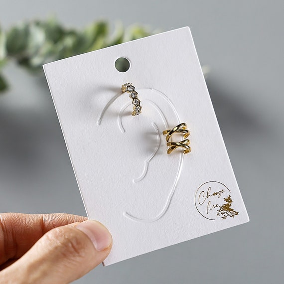 Custom Earring Display Cards Kit - 50-500pcs Personalized 1.6 Inch Round Kraft Paper Holder Cards For Ear Studs