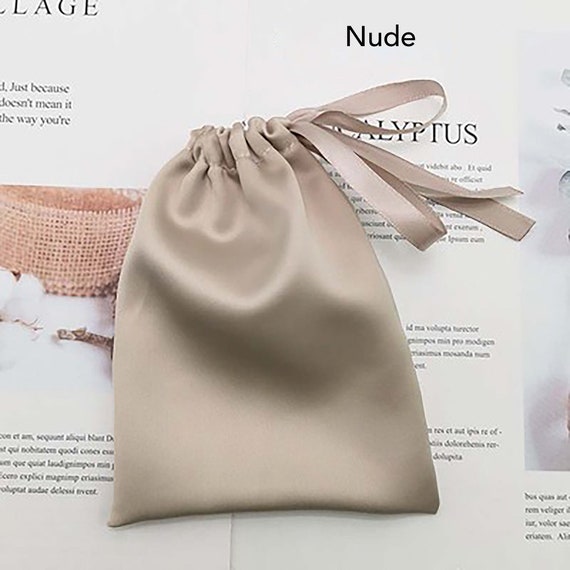 Silk embriodery Drawstring bag to put bras shoes, Women's Fashion