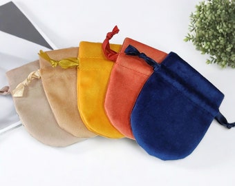 10-500 Custom Velvet Pouch Silky Velvet Gift Bags Luxury Thick Velvet Pouches Custom Logo Jewelry Pouch Favor bags Jewelry Packaging