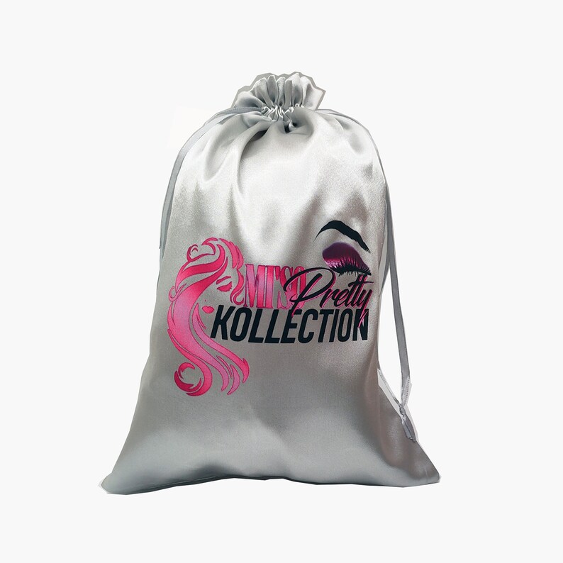 50 Pcs Personalized Satin Silk Bags for Hair Extension Etsy