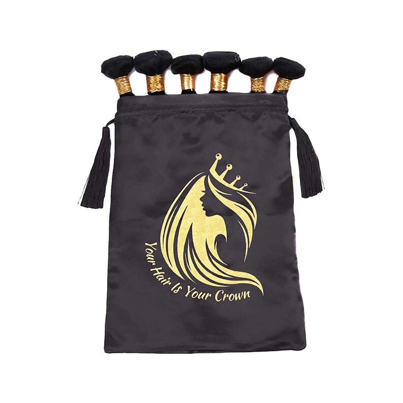 50 Pcs Personalized Satin Silk Bags for Hair Extension Etsy