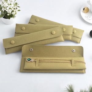 Sacchetti per collane in microfibra, sacchetti per imballaggio di ciondoli, sacchetti regalo per collane, organizer per collane, sacchetto per bomboniere, espositore per gioielli, sacchetti per collane