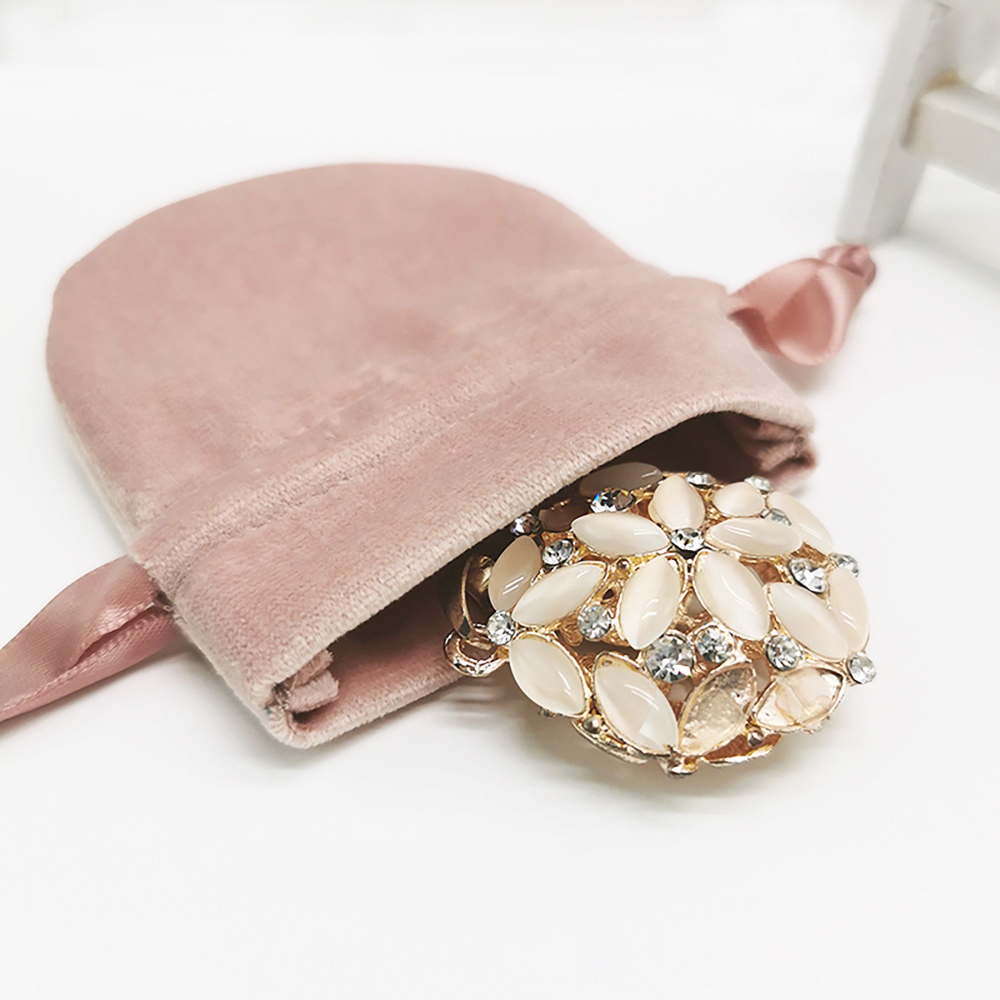 Small Silky Velvet Jewelry Pouch 10 Colors Drawstring Pocket Etsy Canada