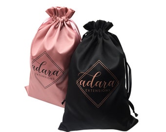 50 bolsas personalizadas para extensiones de cabello, bolsas de embalaje de ropa interior boutique, bolsas para el cabello para paquetes personalizados con logotipo, bolsas para el cabello para peluca, embalaje del producto