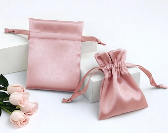 Small Jewelry Pouches, 7.5x10cm, Pearl Satin Jewelry Packaging bag, Wedding Favor,Wholesale Jewelry pouches with logo, Drawstring pouches