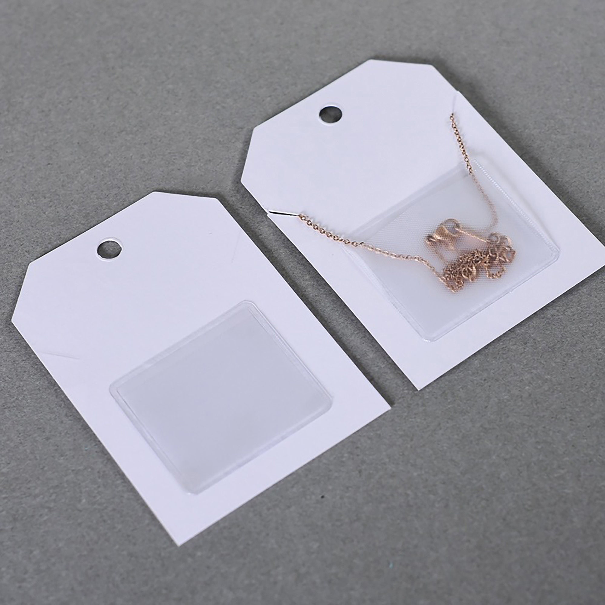 50 Pcs Necklace Card Pouches to Hold Loose Chain Adhesive 
