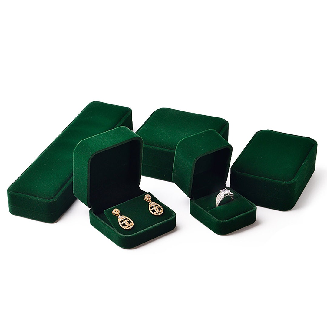 Emerald Green Jewelry Gift Box Jewelry Packaging Boxearring Etsy