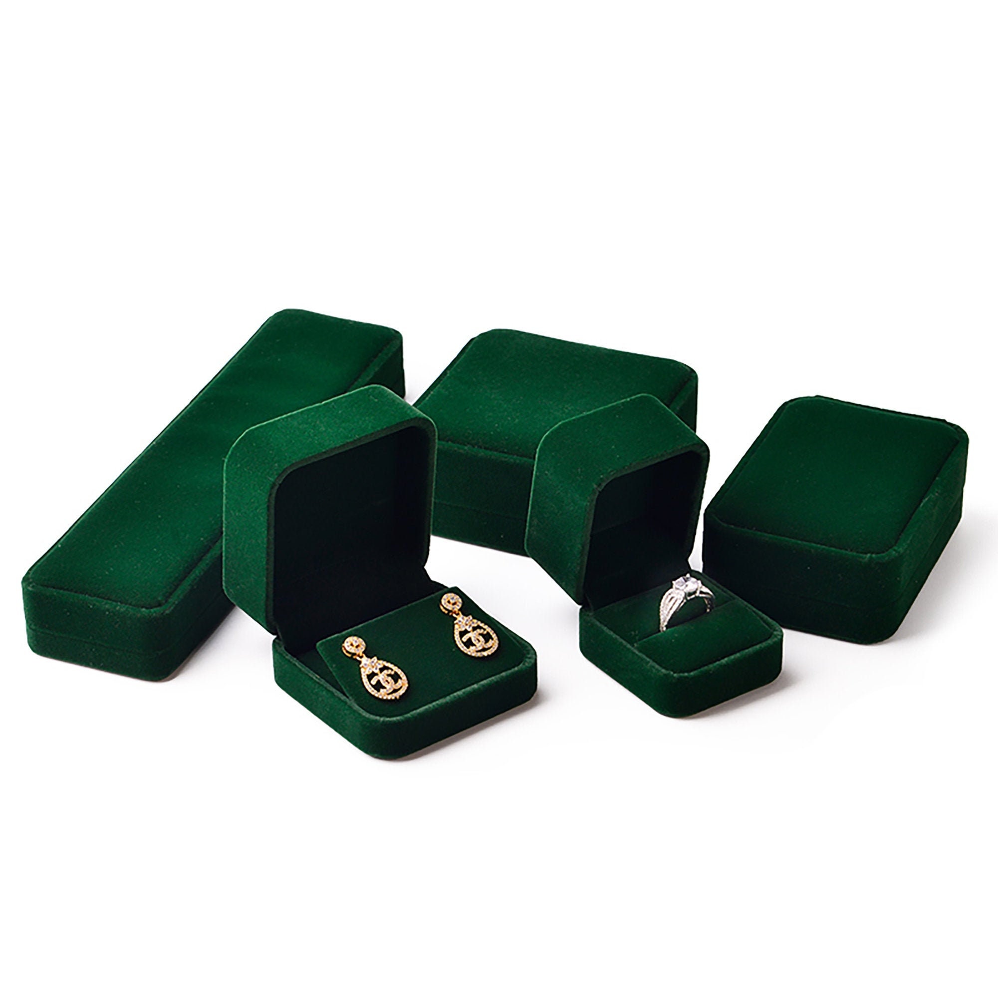 Emerald Green Jewelry Gift Box Jewelry Packaging Boxearring Etsy