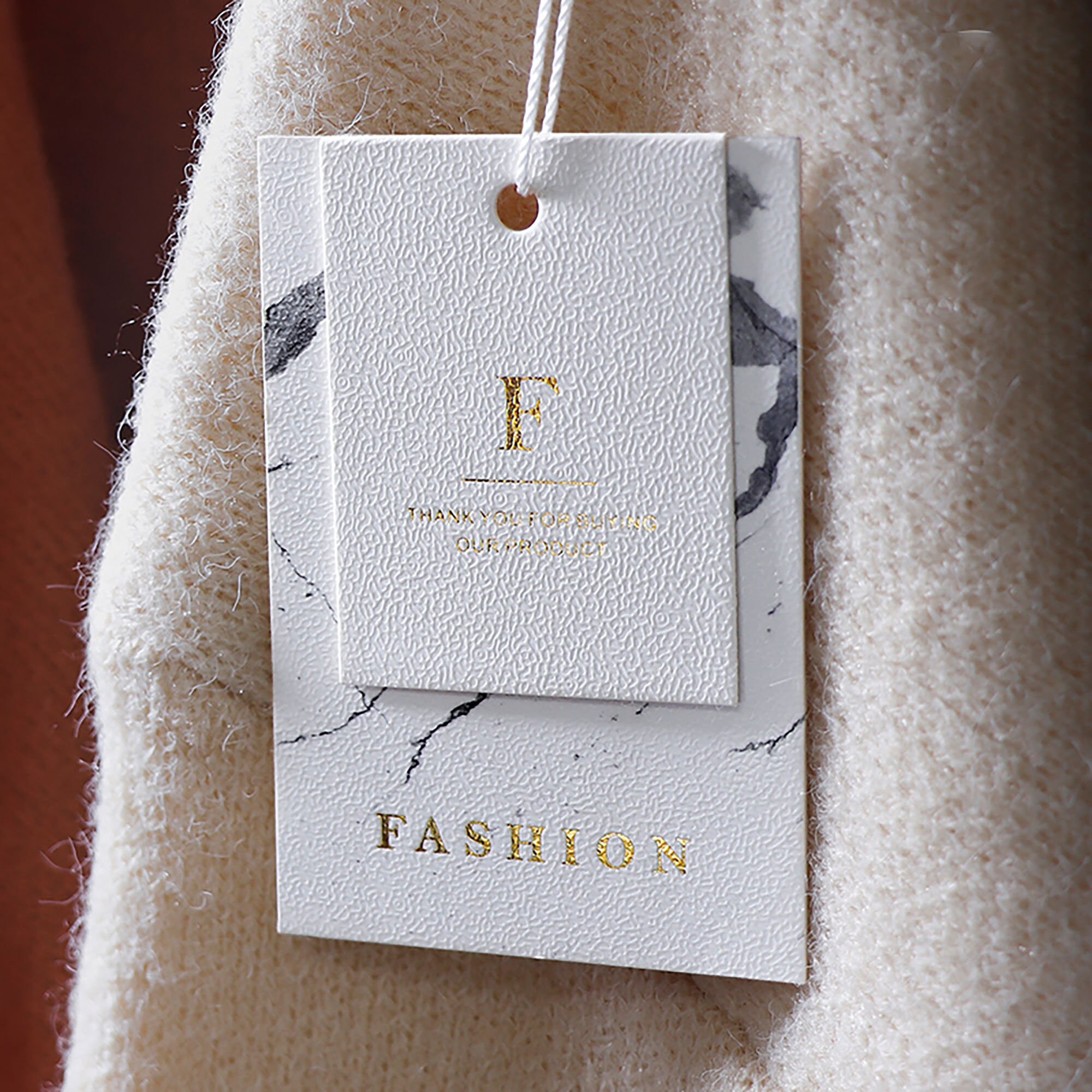 100 Custom Clothing Hang Tag With String Craft Paper Gold Etsy