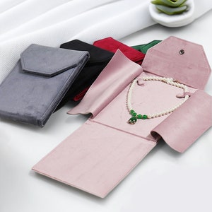 Velvet Necklace Pouch, Large Necklace Gift Pouch, Pearl Necklace Gift Pouch, Jewelry packaging Pouches, Necklace Display Pouch