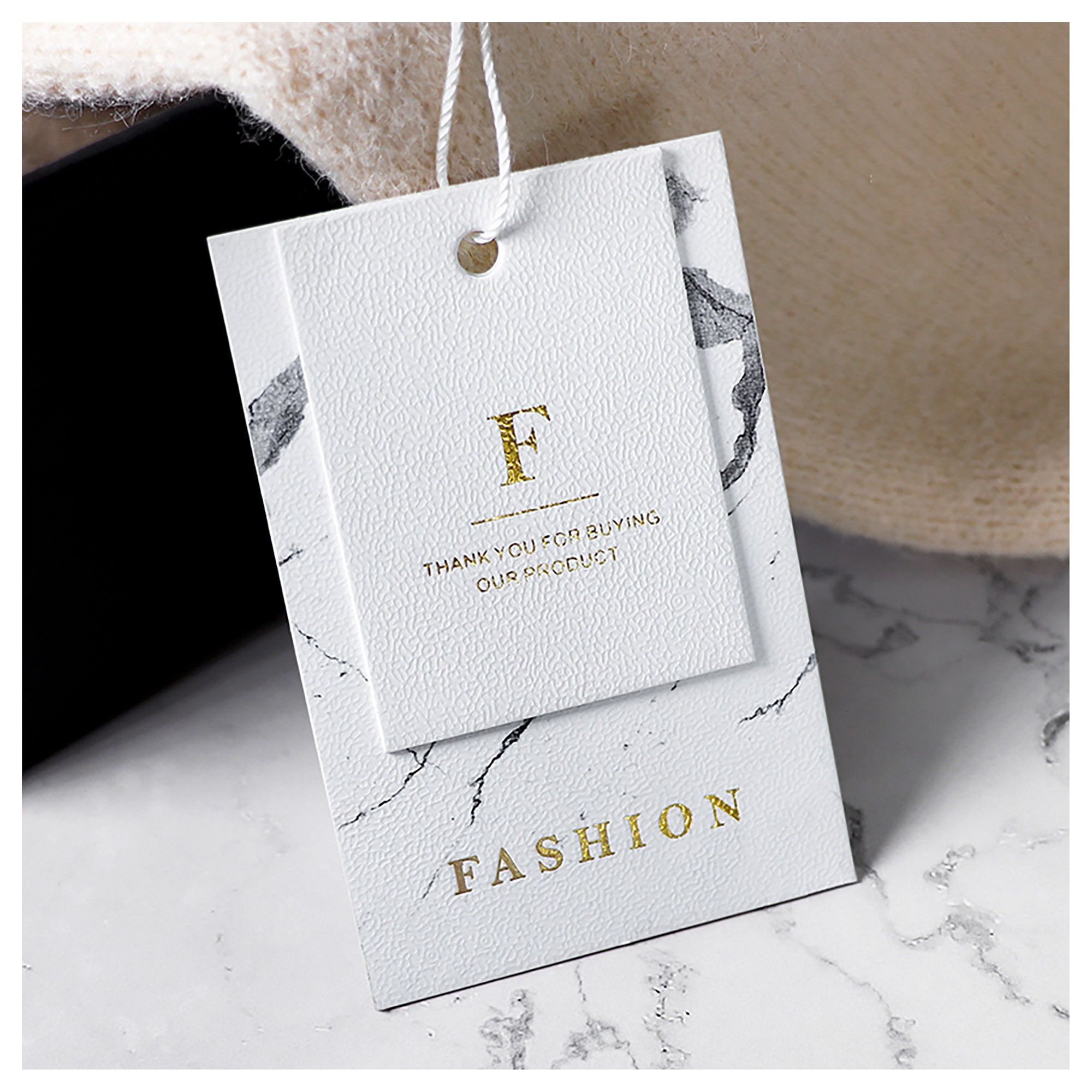 100 Custom Clothing Hang Tag With String Craft Paper Gold Etsy