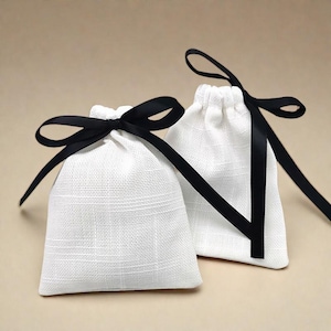 Petit sac à cordon en lin, pochette à bijoux, pochette cadeau en coton et lin, emballage cadeau, sacs en coton avec cordon de serrage pour emballage de bijoux