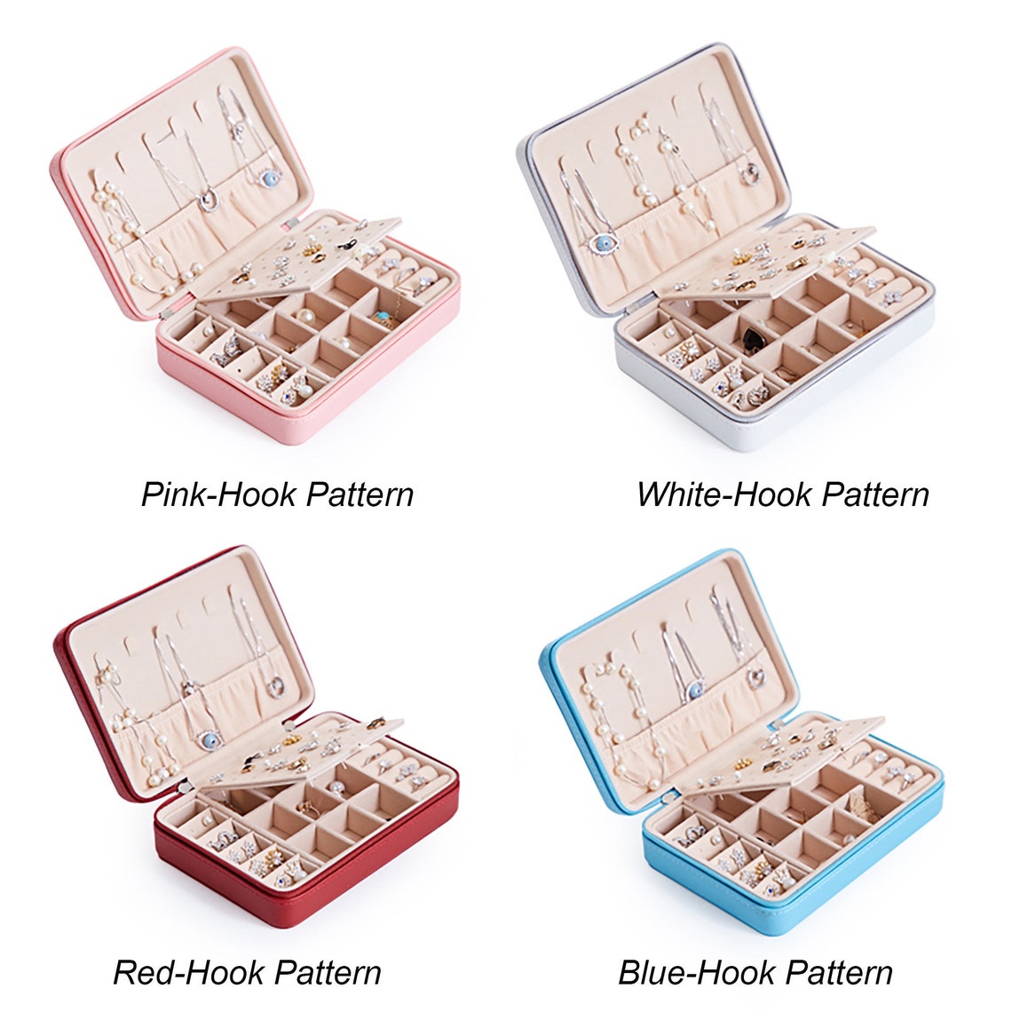 Zippered Travel Jewelry Case Personalized Jewelry Organizer Etsy